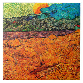 Vincent Van Gogh - Abend Landschaft Rising Moon Fliese