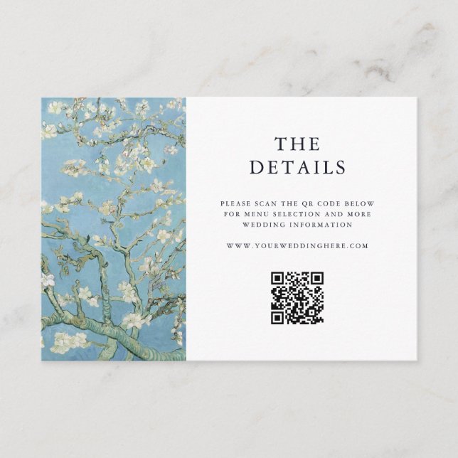Vincent Van Gogh Almond Blossom Floral Wedding Begleitkarte (Vorderseite)