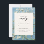 Vincent Van Gogh Almond Blossom Floral Wedding RSVP Karte<br><div class="desc">Minimalistische Hochzeitskarte mit Vincent Van Gogh Almond Blossom Hintergrund und schlichter Grafik Design.</div>