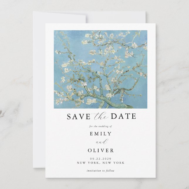 Vincent Van Gogh Almond Blossom Floral Wedding Save The Date (Vorderseite)