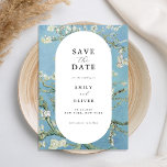 Vincent Van Gogh Almond Blossom Floral Wedding Save The Date<br><div class="desc">Moderne Hochzeitseinladung mit Vincent Van Gogh Almond Blossom Malerei.</div>