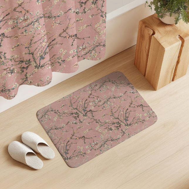 Vincent Van Gogh Almond Blossom on Rose Pink Badematte (Von Creator hochgeladen)