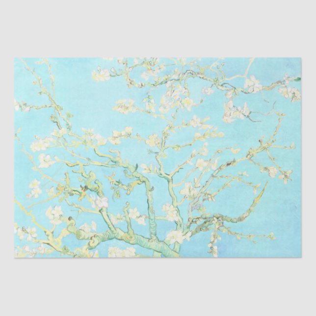 Vincent Van Gogh Almond Blossoms: Aqua Seidenpapier (Vorderseite)