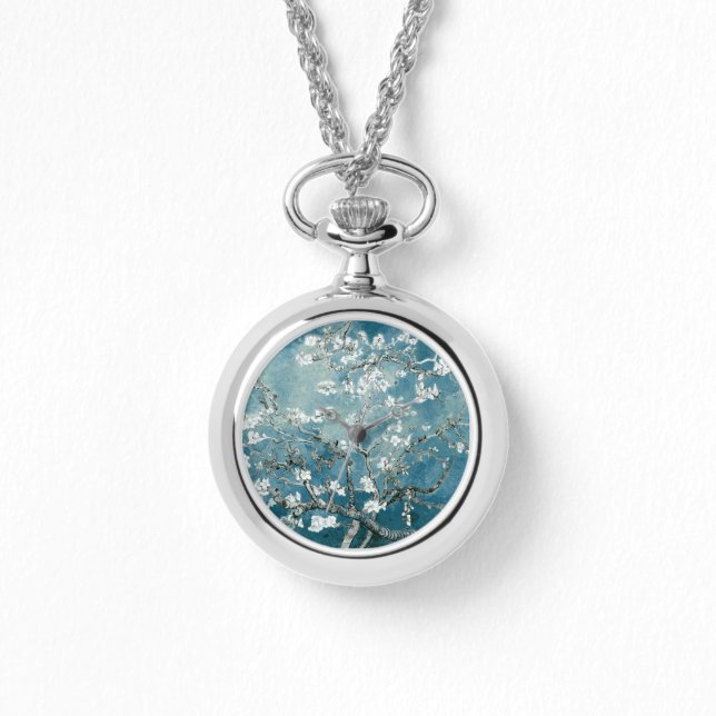Vincent Van Gogh Almond Blossoms Aquamarin Watch Armbanduhr (Vorderseite)