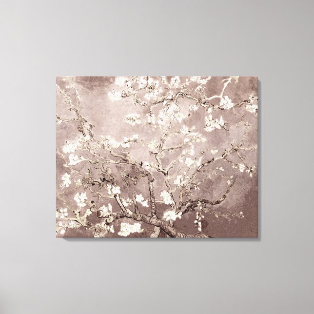 Vincent Van Gogh Almond Blossoms Beige Taupe Leinwanddruck (Vorderseite)
