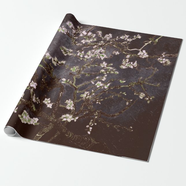 Vincent Van Gogh Almond Blossoms Chocolate Slate Geschenkpapier (Ungerollt)