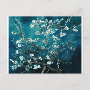 Vincent Van Gogh Almond Blossoms Dark Aquamarin Postkarte