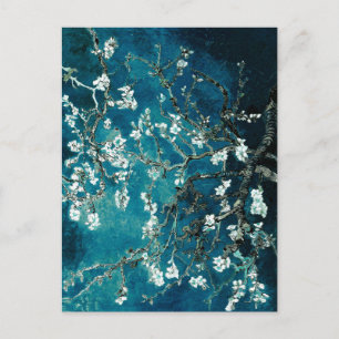 Vincent Van Gogh Almond Blossoms Dark Aquamarin Postkarte