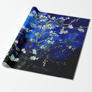 Vincent Van Gogh Almond Blossoms Deep Blue Geschenkpapier