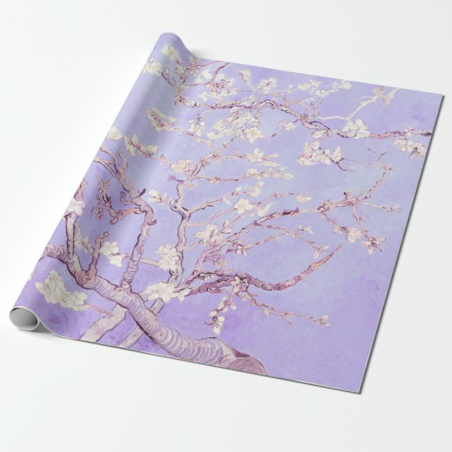 Vincent Van Gogh Almond Blossoms: Lavender Geschenkpapier (Ungerollt)