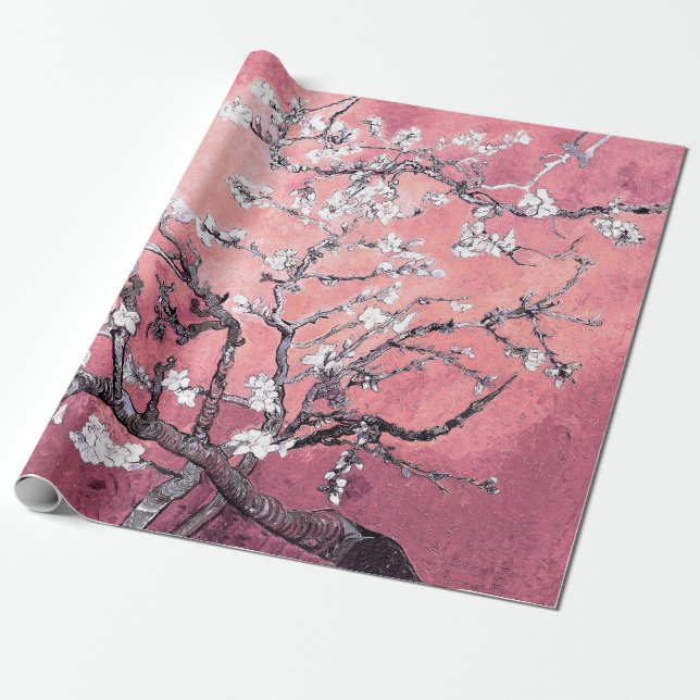 Vincent Van Gogh Almond Blossoms Peachy Pink Geschenkpapier (Ungerollt)