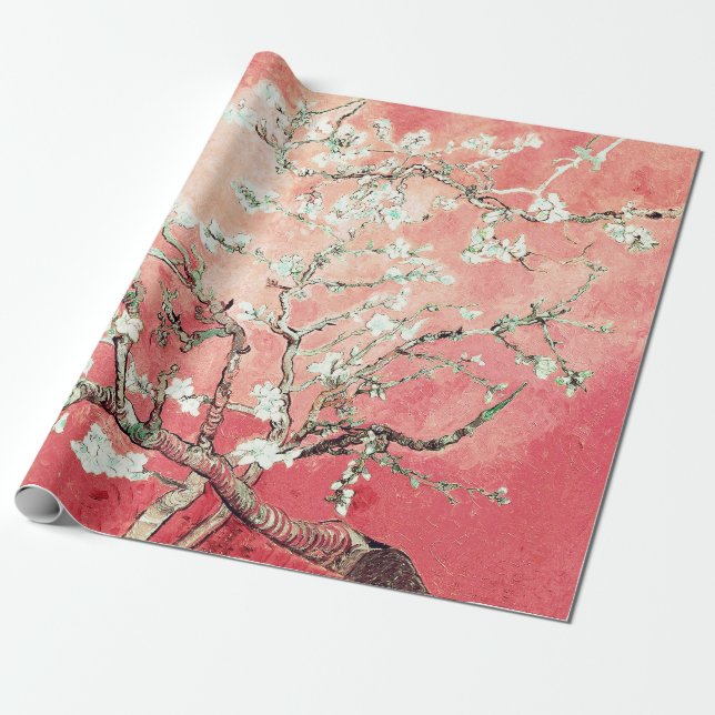 Vincent Van Gogh Almond Blossoms Pinky Peach Geschenkpapier (Ungerollt)