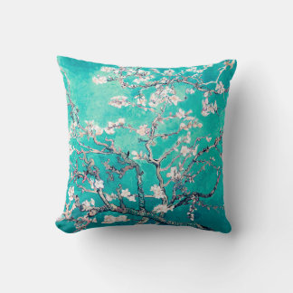 Vincent Van Gogh Almond Blossoms Türkis Kissen