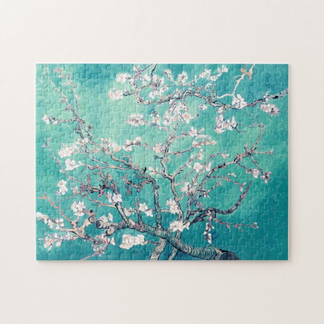Vincent Van Gogh Almond Blossoms Türkis Puzzle (Horizontal)