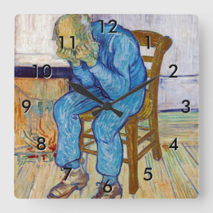 Vincent van Gogh - An der Pforte der Ewigkeit Quadratische Wanduhr