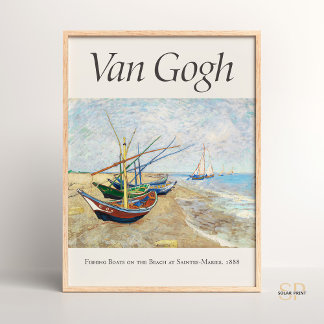 Vincent van Gogh Angelboote auf der Beach Art Poster