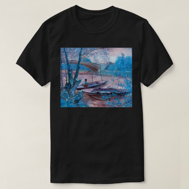 Vincent van Gogh Angeln im Frühling Remi Berühmtes T-Shirt (Design vorne)