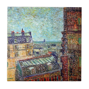 Vincent Van Gogh - Ansicht von Paris Pointillismus Fliese