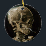 Vincent van Gogh Art Keramikornament<br><div class="desc">Vincent van Gogh (Niederländisch, 1853 - 1890) Schädel eines Skeletts mit brennender Zigarette, 1885-86, Öl auf Leinwand Ungerahmt: 32 cm × 24, 5 cm (13 in × 9, 6 in) Früharbeit von Vincent van Gogh. Dieses kleine Gemälde ist Teil der ständigen Sammlung des Van Gogh Museums in Amsterdam. Es wurde...</div>