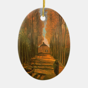 Vincent van Gogh - Avenue of Poplars im Herbst Keramik Ornament