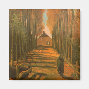 Vincent van Gogh - Avenue of Poplars im Herbst Magnet