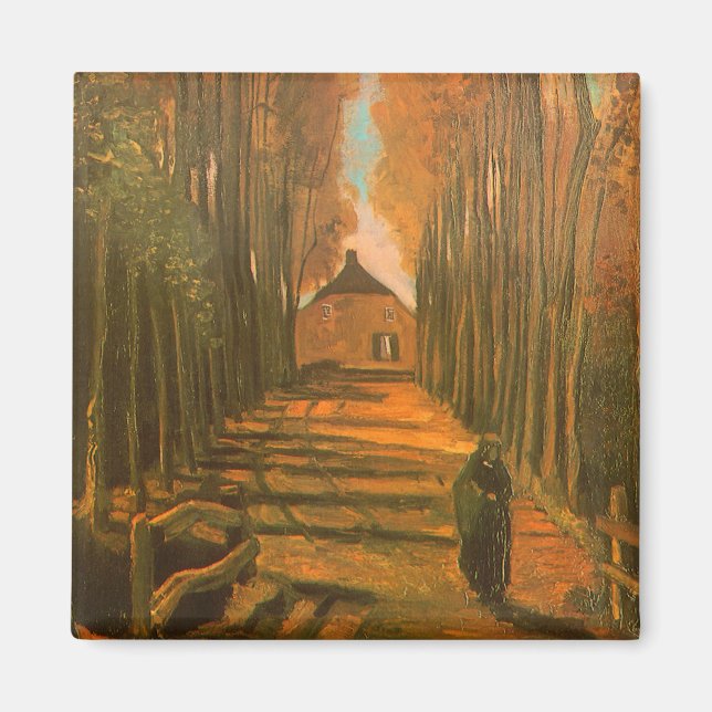 Vincent van Gogh - Avenue of Poplars im Herbst Magnet (Vorne)