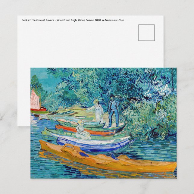 Vincent van Gogh - Bank of the Oise bei Auvers Postkarte (Vorne/Hinten)