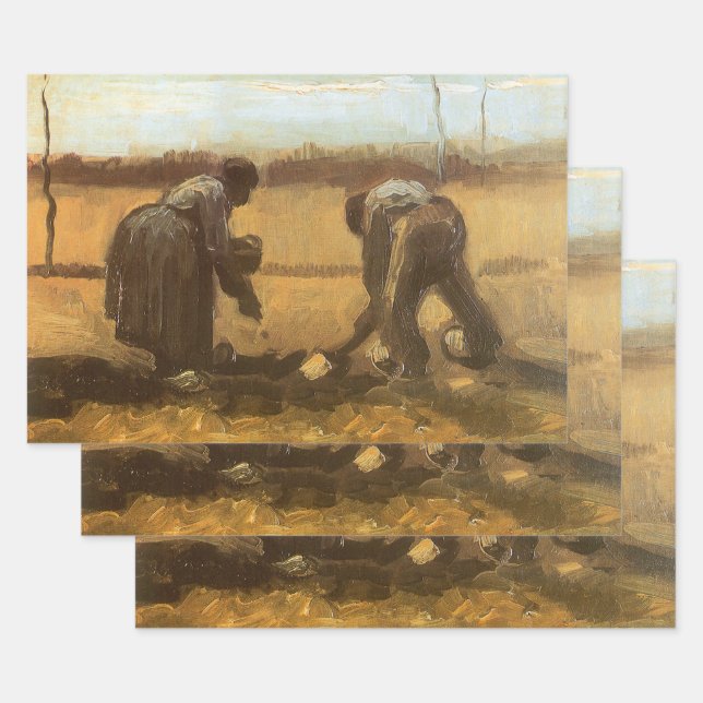 Vincent van Gogh - Bauern, die Kartoffeln anpflanz Geschenkpapier Set (Set)