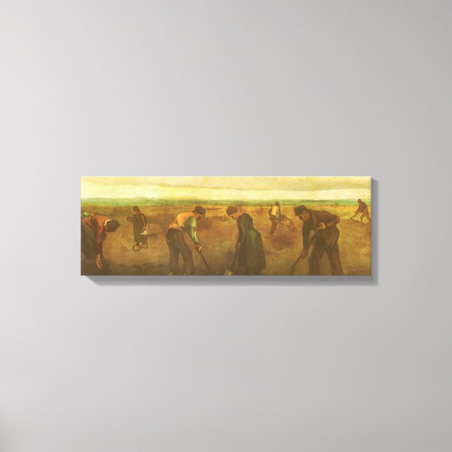 Vincent van Gogh - Bauern, die Kartoffeln anpflanz Leinwanddruck (Vorderseite)