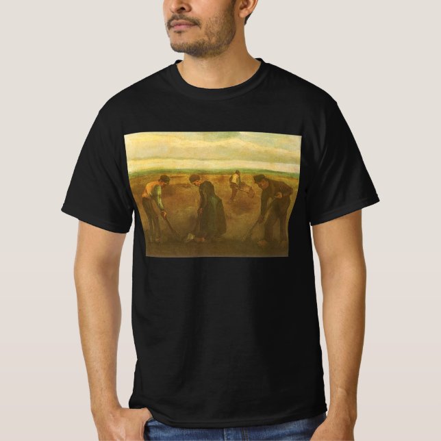 Vincent van Gogh - Bauern, die Kartoffeln anpflanz T-Shirt (Vorderseite)