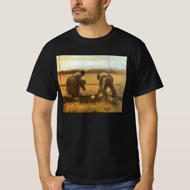 Vincent van Gogh - Bauern, die Kartoffeln anpflanz T-Shirt (Vorderseite)