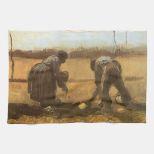 Vincent van Gogh - Bauern pflanzen Kartoffeln Geschirrtuch