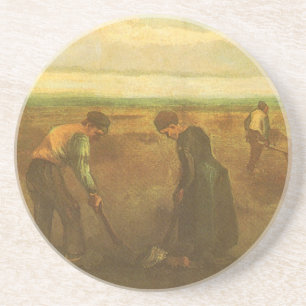 Vincent van Gogh - Bauern pflanzen Kartoffeln  Getränkeuntersetzer