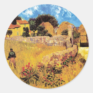 Vincent Van Gogh - Bauernhaus in der Provence Kuns Runder Aufkleber
