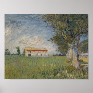 Vincent van Gogh - Bauernhof auf einem Weizenfeld Poster