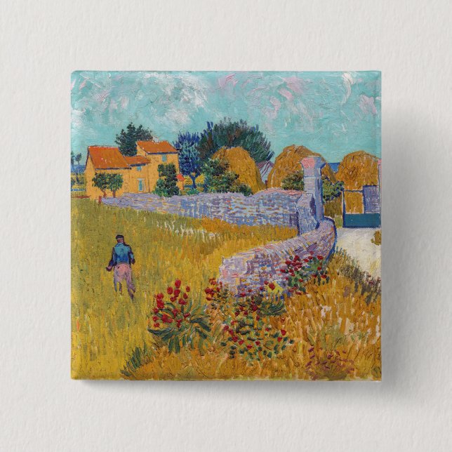 Vincent van Gogh - Bauernhof in der Provence Button (Vorderseite)