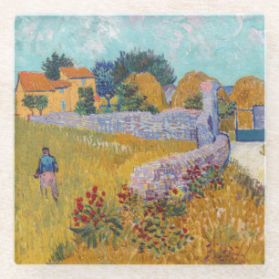 Vincent van Gogh - Bauernhof in der Provence Glasuntersetzer