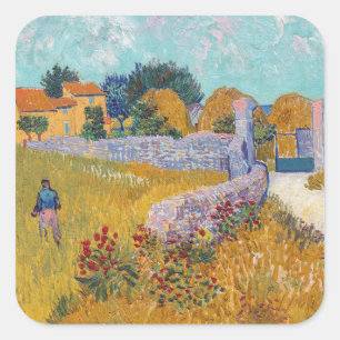 Vincent van Gogh - Bauernhof in der Provence Quadratischer Aufkleber