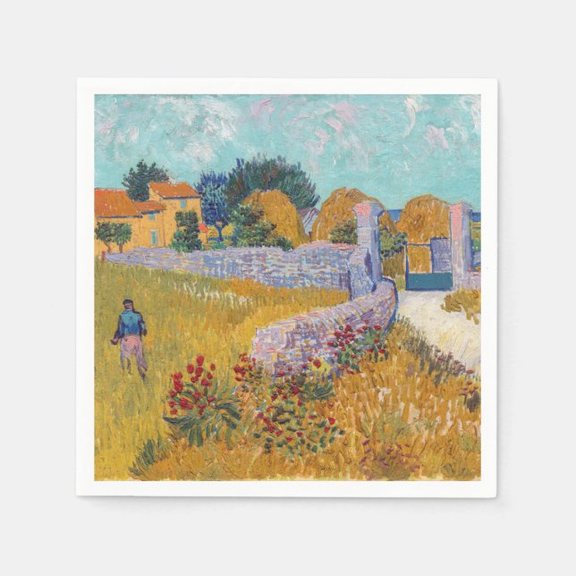 Vincent van Gogh - Bauernhof in der Provence Serviette (Vorderseite)