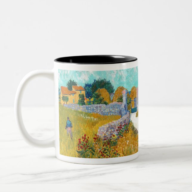 Vincent van Gogh Bauernhof in der Provence Zweifarbige Tasse (Links)