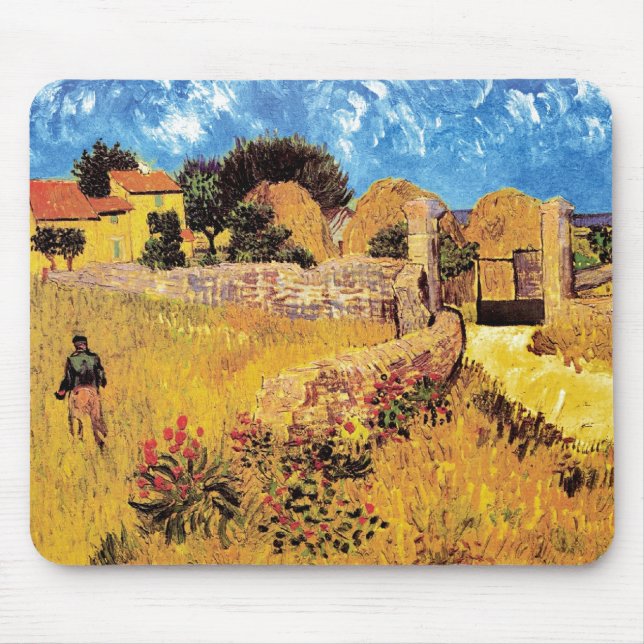 Vincent Van Gogh - Bauernhof in Provence Kunst Mousepad (Vorne)
