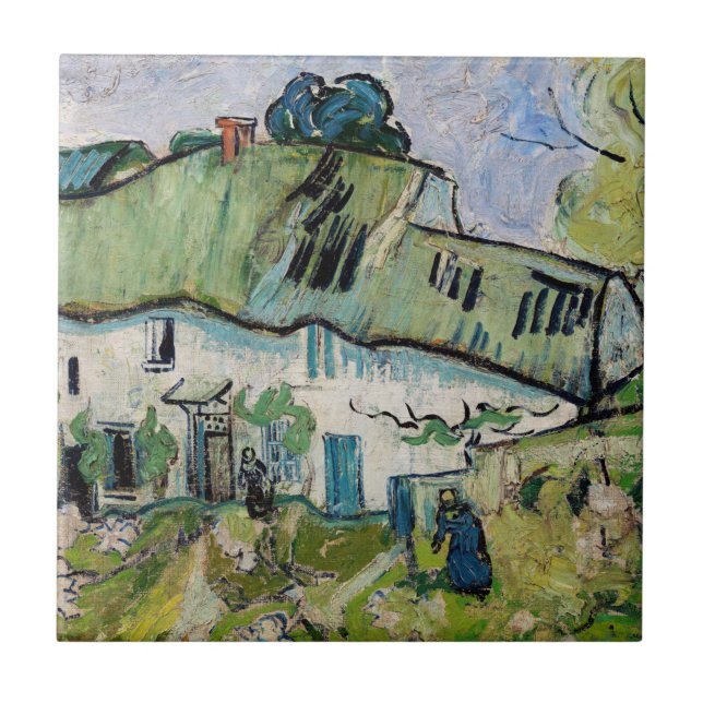 Vincent van Gogh - Bauernhof mit zwei Zahlen Fliese (Vorderseite)