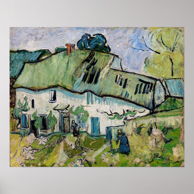 Vincent van Gogh - Bauernhof mit zwei Zahlen Poster (Vorne)