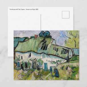 Vincent van Gogh - Bauernhof mit zwei Zahlen Postkarte