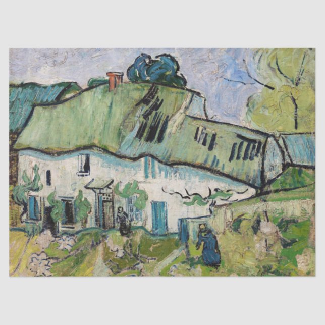 Vincent van Gogh - Bauernhof mit zwei Zahlen Seidenpapier (Vorderseite)