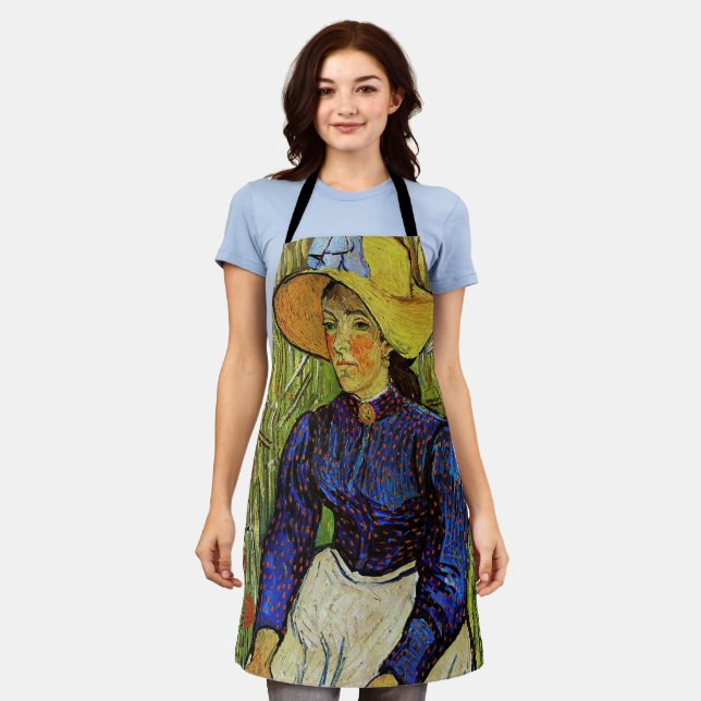 Vincent van Gogh - Bauernmädchen in Strohhut Schürze (Getragen)