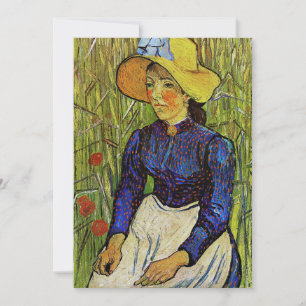 Vincent van Gogh - Bauernmädchen mit Strohhut Dankeskarte