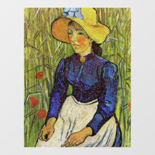 Vincent van Gogh - Bauernmädchen mit Strohhut Fensteraufkleber