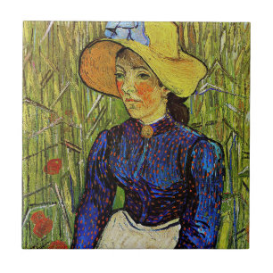 Vincent van Gogh - Bauernmädchen mit Strohhut Fliese