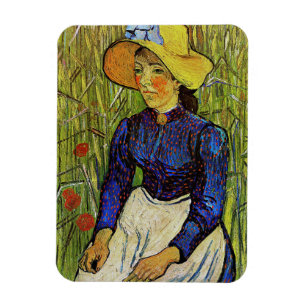 Vincent van Gogh - Bauernmädchen mit Strohhut Magnet